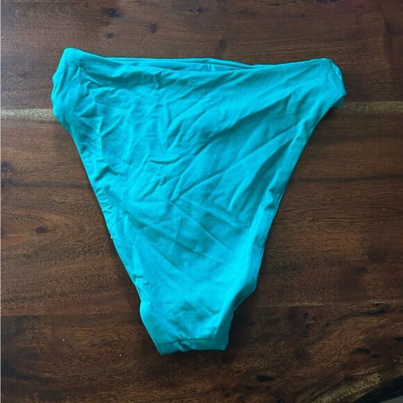 Becca Angela French Cut High Cut Bikini Bottom Swim Suit Teal‎ Blue NWT Size XS - Picture 4 of 6